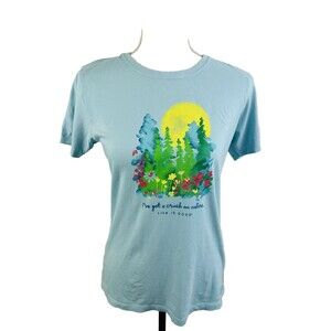 Life Is Good Women’s "I've got a Crush On Nature" Beach Blue Crusher Tee Size S